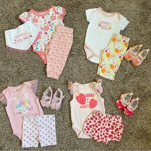 Lot of 4 Baby Girl 3-6 Months Spring Outfits